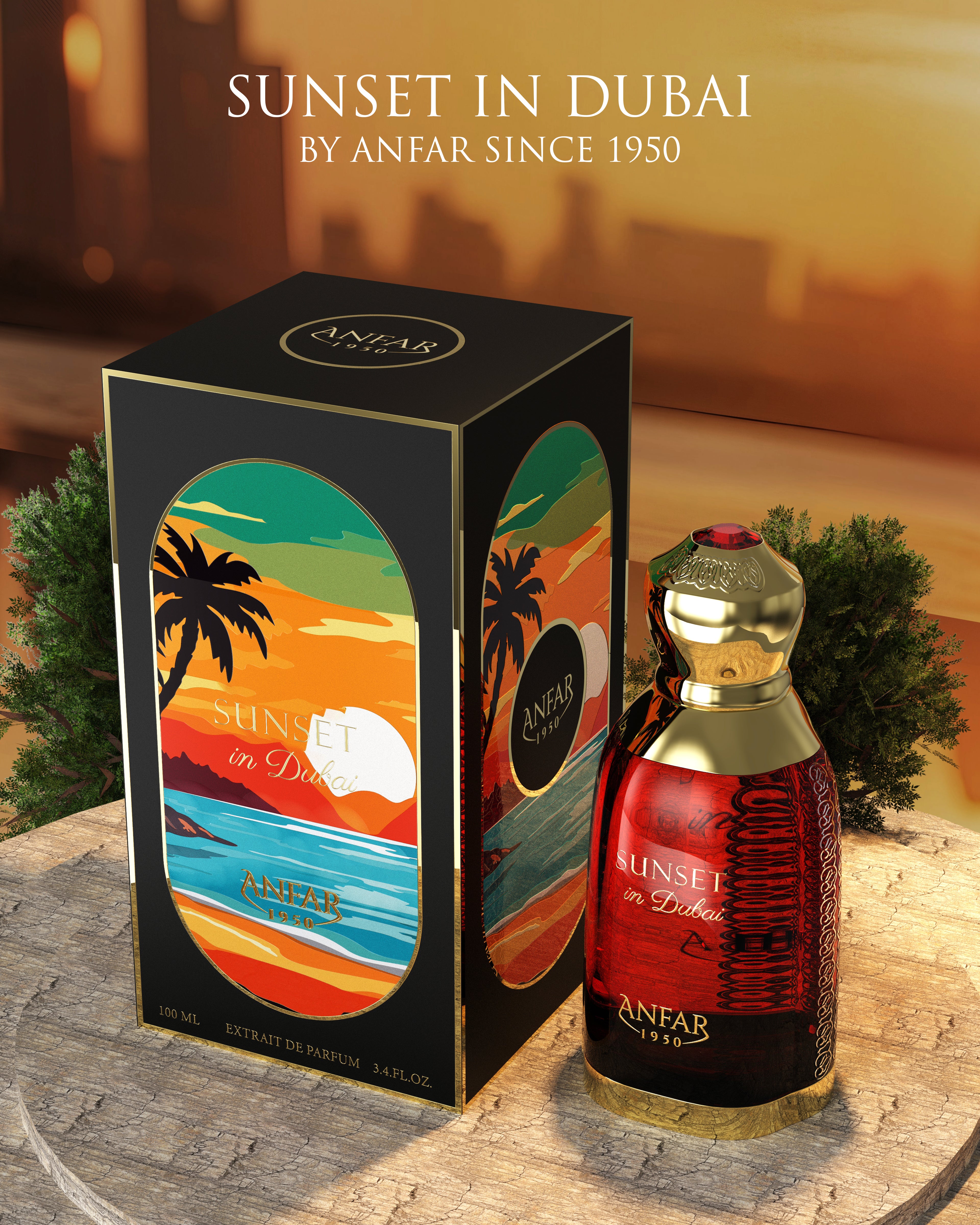 Anfar 1950 Sunset in Dubai